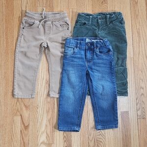 Gap Carter's Target 2T Toddler kids boy pants and jeans x 3
